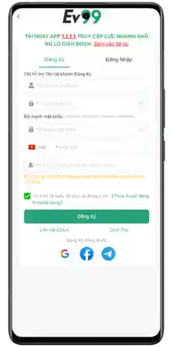 Đăng Ký Tài Khoản EV99 – Bắt Đầu Trải Nghiệm Ngay